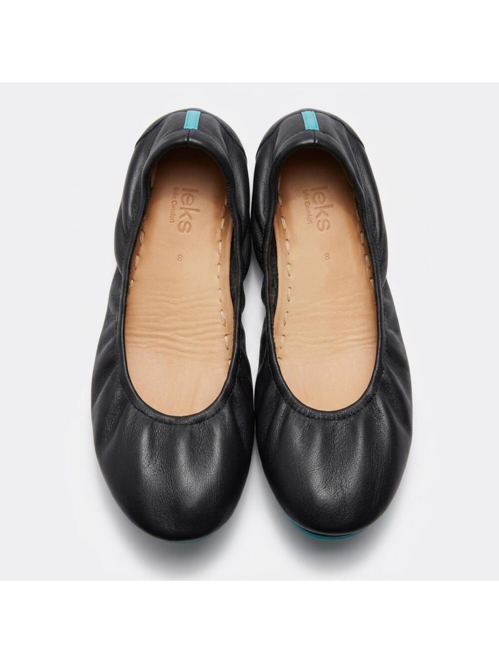 Tieks Matte Black Leather Ballet Flats Size 8